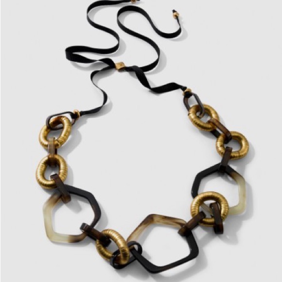 Stunning Chico's Gold and Black Link Necklace - Picture 1 of 2